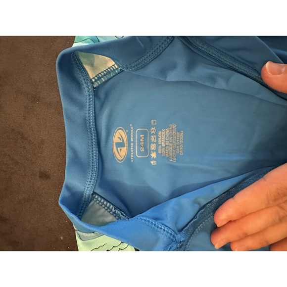 5/$10 Swimsuit/rashguard 24 months blue and orange - Picture 2 of 3